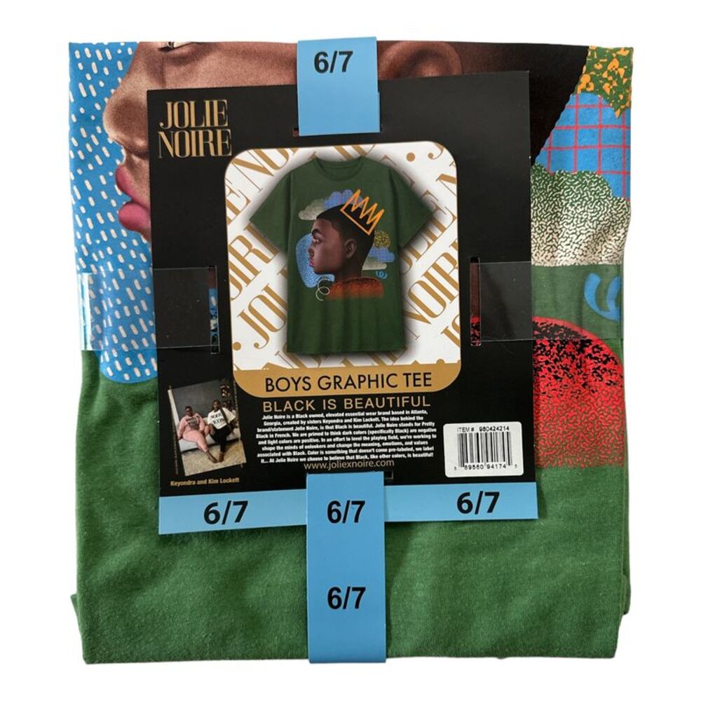 Army Olive - Jolie Noire Boy's Black History Month Short Sleeve Graphic Graphic - Picture 2 of 2